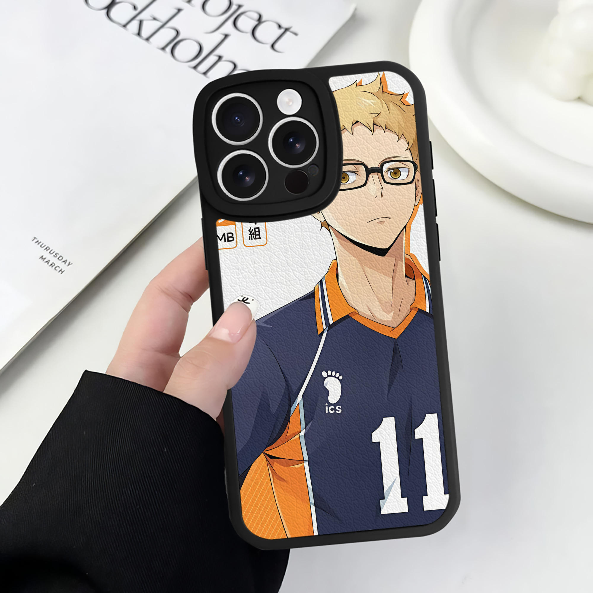 （画像用） ハイキュー!! Haikyu!! 【iPhone 16シリーズ対応】シリコンスマホケース（レザー調） 材質：シリコン
